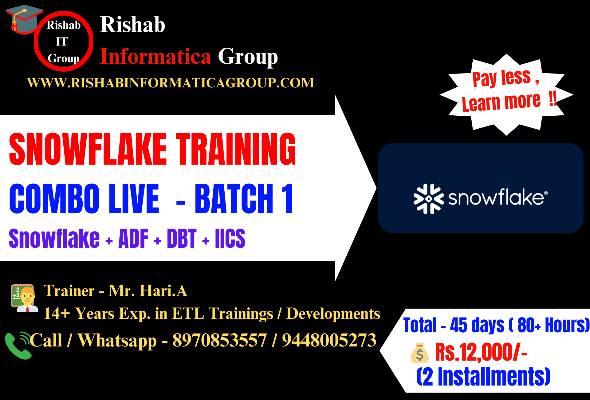 🔴 Live | Snowflake Combo - Online Training